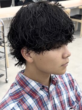 ノードオム 栄(NODE HOMME) シャドウパーマ波巻きスパイラルパーマウルフパーマ名古屋駅栄駅