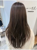レイヤーカット透明感オリーブベージュ×小野ふゆり