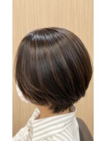 アルファ 深井店(ALPHA)&nbsp;ブリーチなしミドルライト×丸みショートボブ