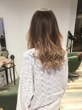 ヘアースパリゾート リアン 燕三条店(Lien) バレイヤージュ_ミルクティベージュ