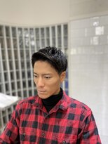 メリケンバーバーショップ フクオカ(MERICAN BARBERSHOP FUK)&nbsp;かき上げヘアショートレイアーくせ毛風パーマコンマヘアS69