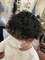 メンズ美容室 タカミ&nbsp;無造作ツイストスパイラル　波巻き　前下がり　マッシュ