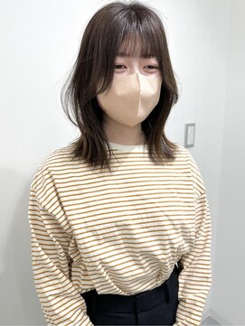 アンリ(Anli) 【Anli☆岩瀬萌】アンニュイボブ 韓国風くびれミディ ベージュ