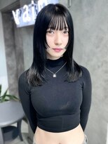 ヴェイン 渋谷(vain)&nbsp;★くびレイヤーエモージュ黒髪グレーベージュレイヤーロング