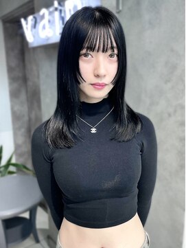 ヴェイン 渋谷(vain) ★くびレイヤーエモージュ黒髪グレーベージュレイヤーロング