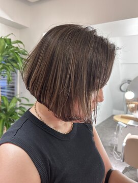 アンドビューティフル 恵比寿(andbeautiful) オリーブベージュハイライトカラー内巻きボブ