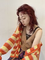 イル(ill)&nbsp;レッドカラー ブリーチなし ダブルカラー ロング 大須