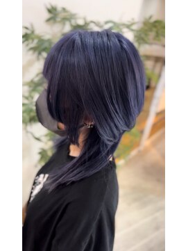 ティグルフォーヘア(TIGRE for hair) ラベンダーカラー、ブルーラベンダー、ウルフカット、韓国ウルフ