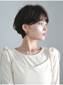丸みショート・ボブ/丸顔/前髪あり/絶壁解消/40代/30代/長め
