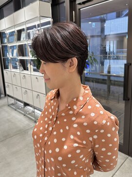 ステアケース 武蔵小杉店(stair:case) 大人ハイライト 白髪ぼかし ピンク 艶カラー