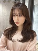 黒髪カタログ/オリーブグレー/小顔に見せるヘア/クラゲヘアー