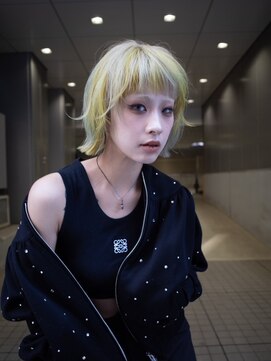 ギークス(GEEKS) 【GEEKS渋谷】レイヤーボブ/デザインカラー/ハイトーン/前髪あり