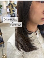 ティーズピーク(ty s peak) 【cut+iNOA color】 Layer style × Olive beige