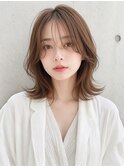 【NOA】韓国風くびれミディ顔まわりレイヤー透明感ベージュ