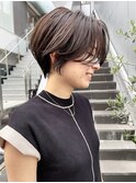NUDEハンサムショート前髪なしショート大人ショートボブ