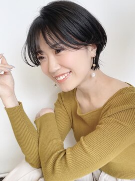 モリオフロムロンドン 原宿本店(morio from London) 【morio 原宿】黒髪マッシュショート　ダークブルー　オバラ