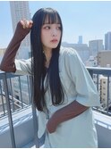 ブルーブラック/ミニウルフシースルー前髪ワンホン韓国