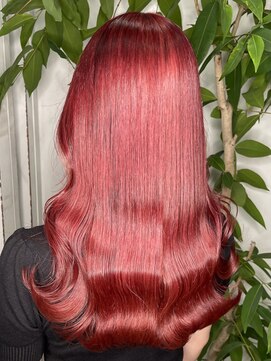 アン(Hair make un) 【ド派手カラー】チェリーレッド♪