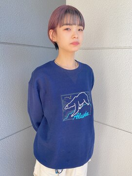 ヘアーアイストゥーレ(HAIR ICI TRE) ピンクベージュ　丸みショート　担当　渡邉桜桃