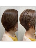 骨格補正カットショートボブ