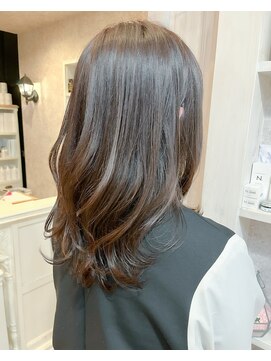 キャアリー(Caary) 福山人気caaryブリーチなしアッシュグレージュ秋カラーゆる巻き