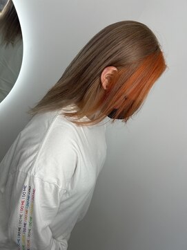 アイニ 天王寺アポロ店(aini) フェイスフレーミング　オレンジ　くすみベージュ