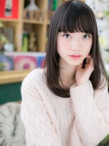 カバーヘア ブリス 上尾西口店(COVER HAIR bliss) 黒髪オリーブグレージュ小顔厚めバングロングc5上尾20代30代40代