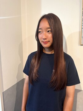 マリン(Marine) 20代30代ロングレイヤーオレンジブラウン