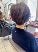 リュクスカラーの丸みショートボブ