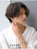 メンズミディアムセンターパートゆるめパーマラフスパイラル