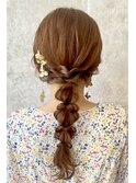 結婚式お呼ばれ編みおろし／ヘアセット/ふわふわ/アレンジ