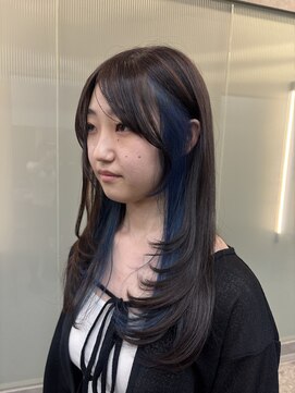 ボタン ハカタ(VOTAN hakata) 市野瀬裕奈/博多韓国ヘア/レイヤーカット/インナーカラー/ブルー