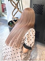 ヲタク(wotaku.)&nbsp;ピンクミルクティーベージュハイトーンカラーくすみカラーロング