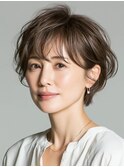 クラゲヘアー/小顔/ココアベージュ/オリーブグレー/川西