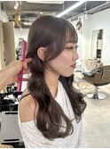 ◇ココアブラウンボルドーミディアムレイヤーウルフカット[船橋]