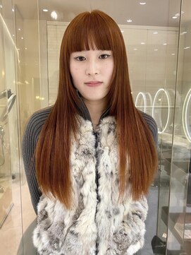 マイル 渋谷(mile) ブリーチなしアプリコットオレンジ