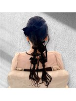 ウィールール 札幌店(WE RULE) リボンツイン編みおろしアレンジ