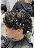 新橋メンズパーマツイストスパイラルパーマ波巻きニュアンス