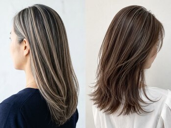 アース コアフュール ボーテ 成田店(EARTH coiffure beaute)の写真/低刺激＆ダメージレスなオーガニックカラーで、透明感のある仕上がりに[白髪染め/白髪ぼかし/脱白髪染め]
