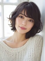 チャチャブラン(cha-cha Blanc)&nbsp;柔らかくびれボブ×シースルーバング/ナチュラルモテヘア
