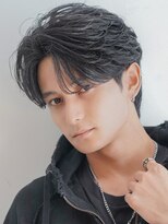 カライング(ing) スーツ短髪ツーブロック束感モテる黒髪シークレットパーマ流行