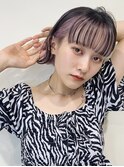 フェイスフレーミング×インナーカラー ラベンダーアッシュボブ