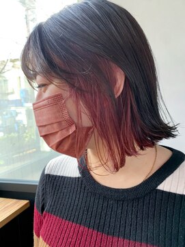 アイティー バイ アルバム 中野店(IT by ALBUM) インナーピンク_アースカラーくびれヘアツートンカラー_ba373194