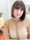 【macaron】フェザーバング×インナーハイライトぶつ切りボブ♪