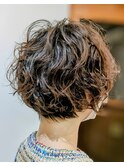 ショートゆるふわウェーブ　パーマ