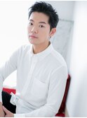 関内/髪質改善/アップバング!アッシュブラック×刈り上げヘアj