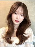 韓国風/レイヤー/小顔/前髪カット/髪質改善/グレージュ/透明感