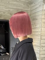 ピンクカラー暖色カラー春カラーダブルカラーケアブリーチボブ