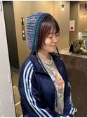 オレンジレッドブラウン/ウルフカット/レイヤー/暖色カラー/横浜