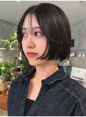 20代30代透明感暗髪アッシュグレージュレイヤーカット夏カラー